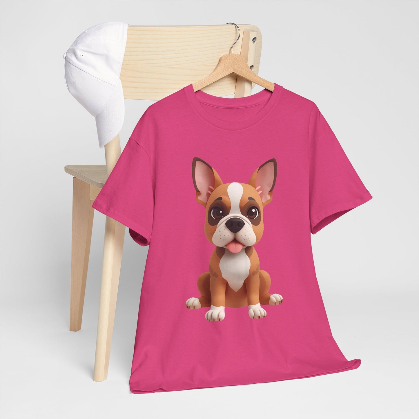 Cute 3D French Bulldog T-Shirt Unisex Heavy Cotton Tee, Dog Lover Gift