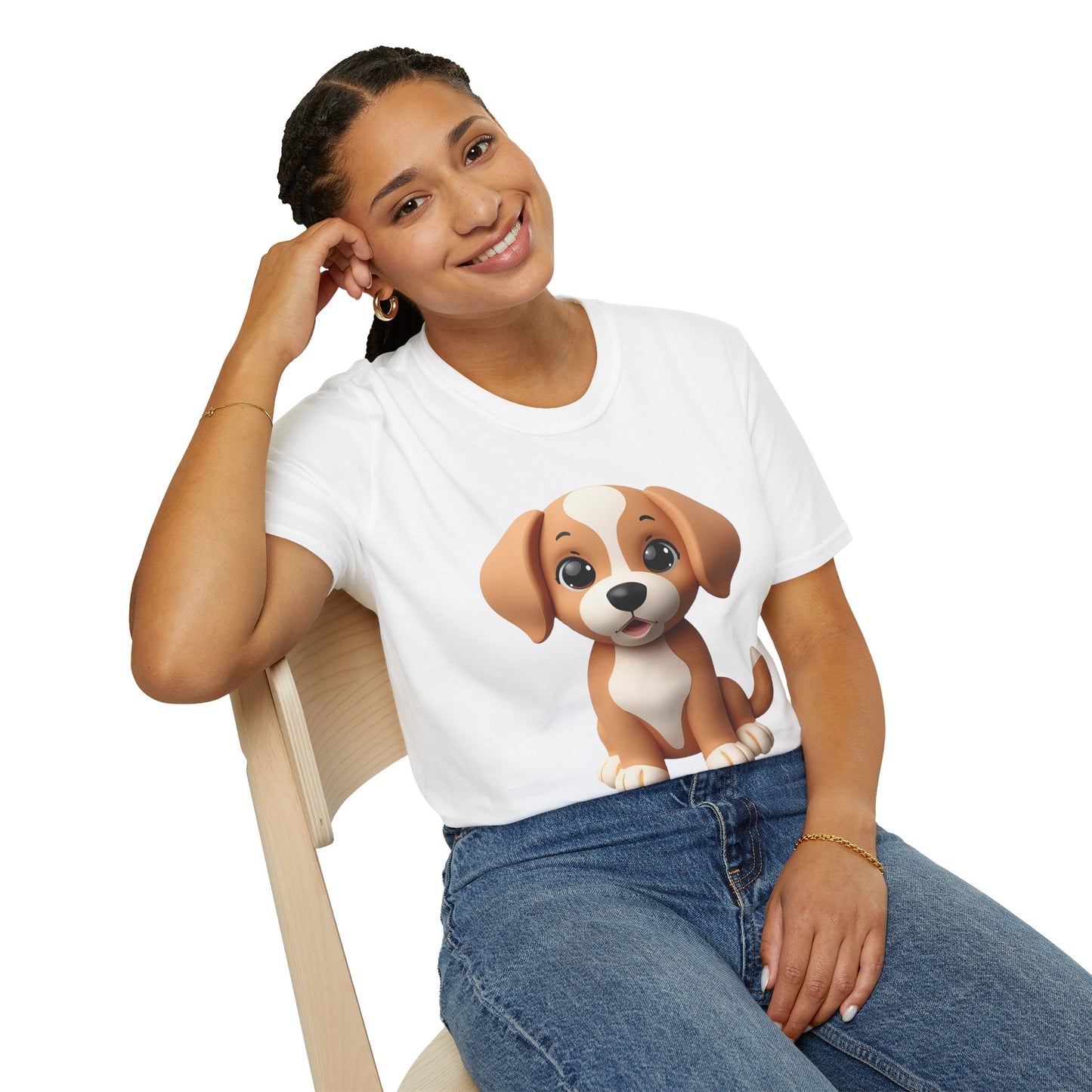 Adorable Puppy 3D Graphic T-Shirt for Dog Lovers, Cute Pet Shirt