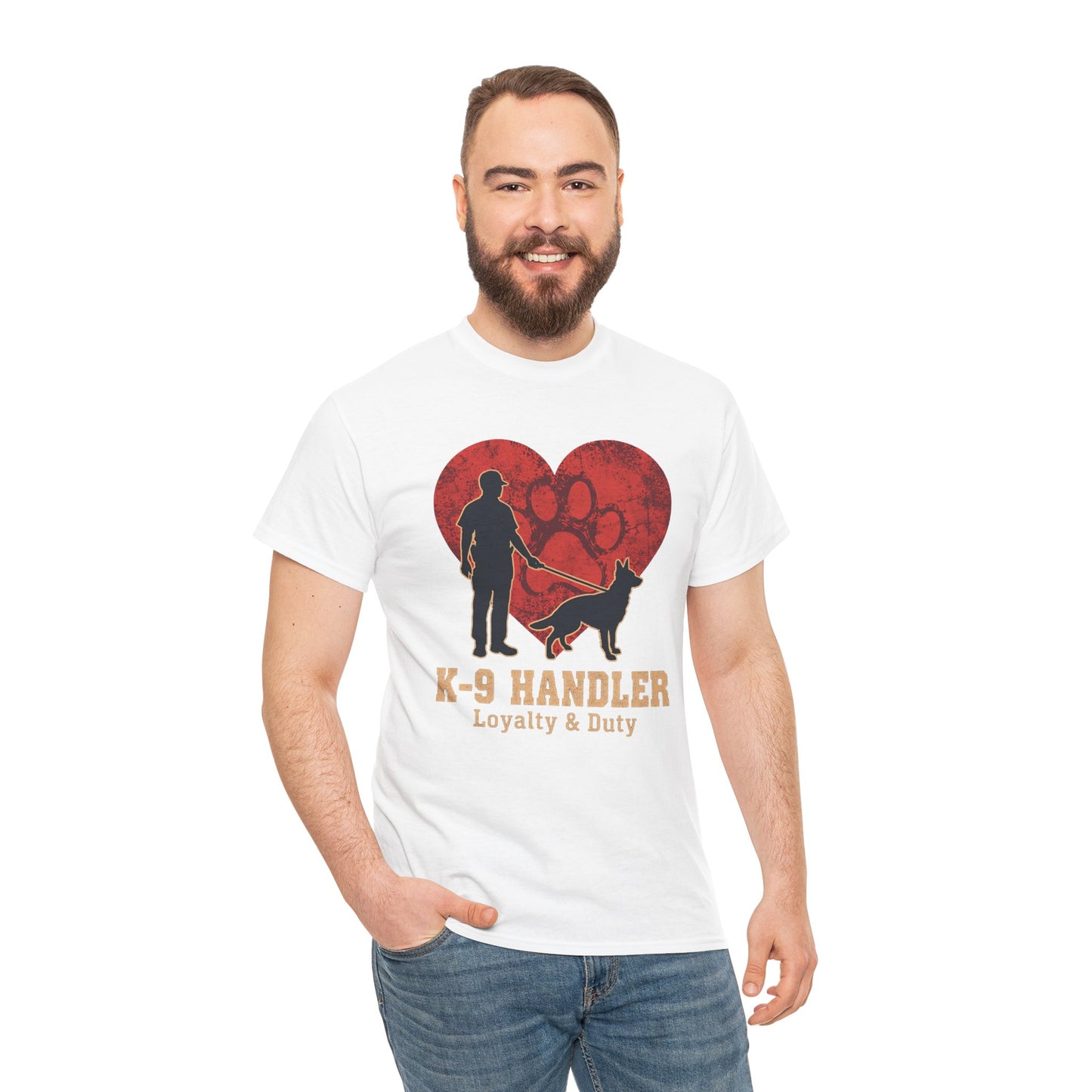 K-9 Handler Heart Tee - Loyalty & Duty, Dog Lover Gift, Pet Owner Apparel