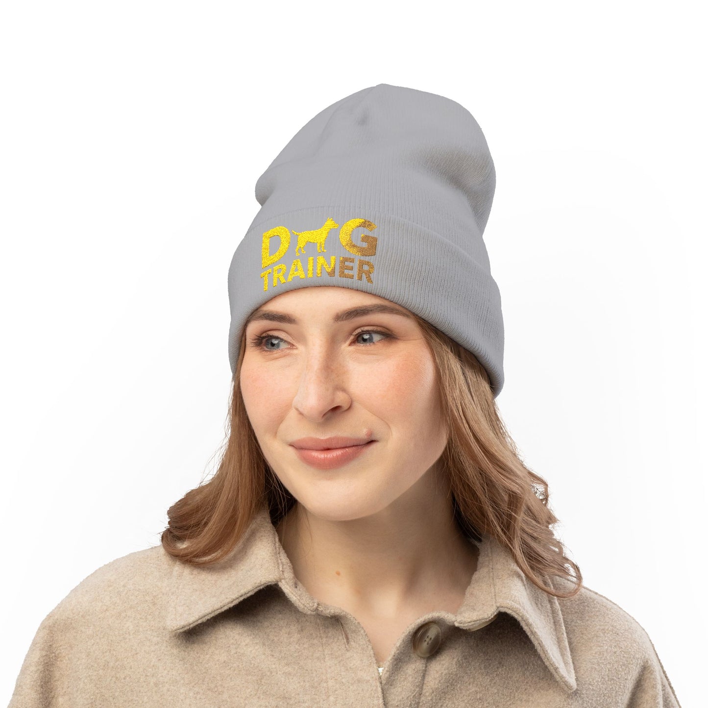 Dog Trainer Embroidered Knit Beanie, Cozy Winter Accessory, Pet Lover Gift, Dog Owner Beanie