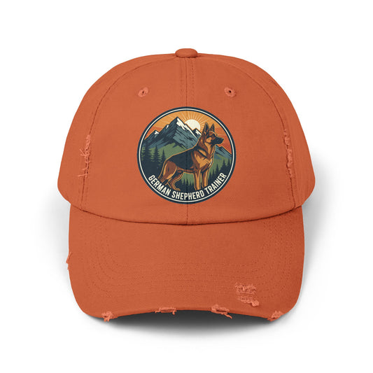 German Shepherd Trainer Cap | Distressed Hat for Dog Lovers | Perfect Gift for Pet Trainers