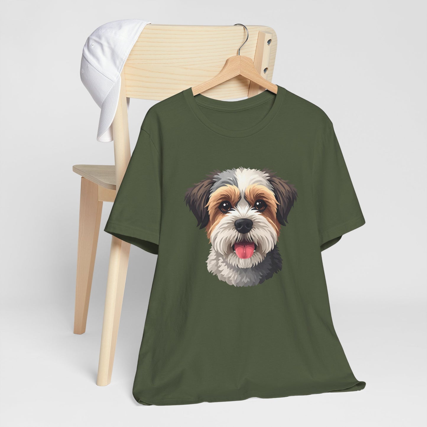 Unisex Dog Lover T-Shirt Featuring a 3D Design of Cute Fluffy Bichon Frise Mix | Gift for Dog Owners