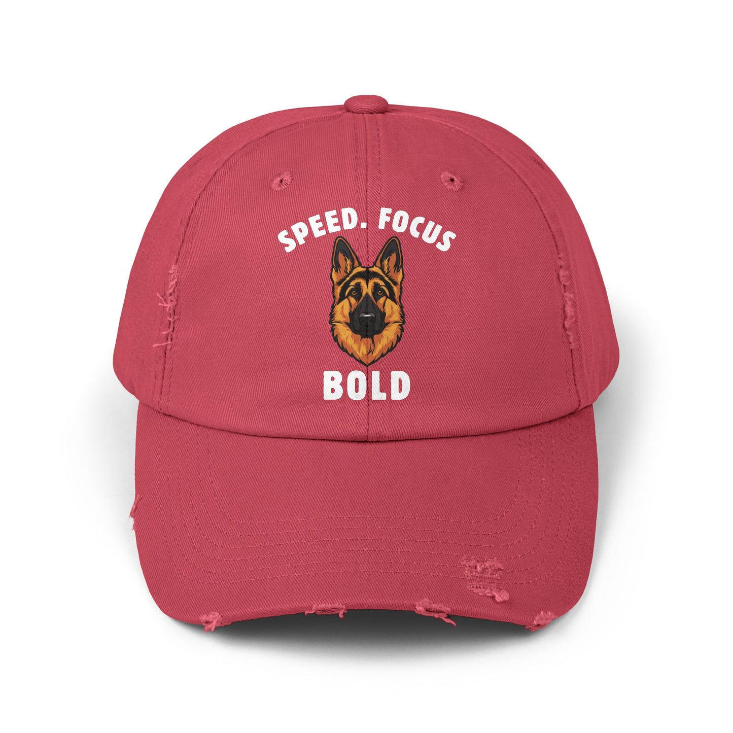Speed Focus Bold German Shepherd Agility Distressed Hat, Dog Lover Gift, Casual Fashion Accessory, Summer Style, Outdoor Fun