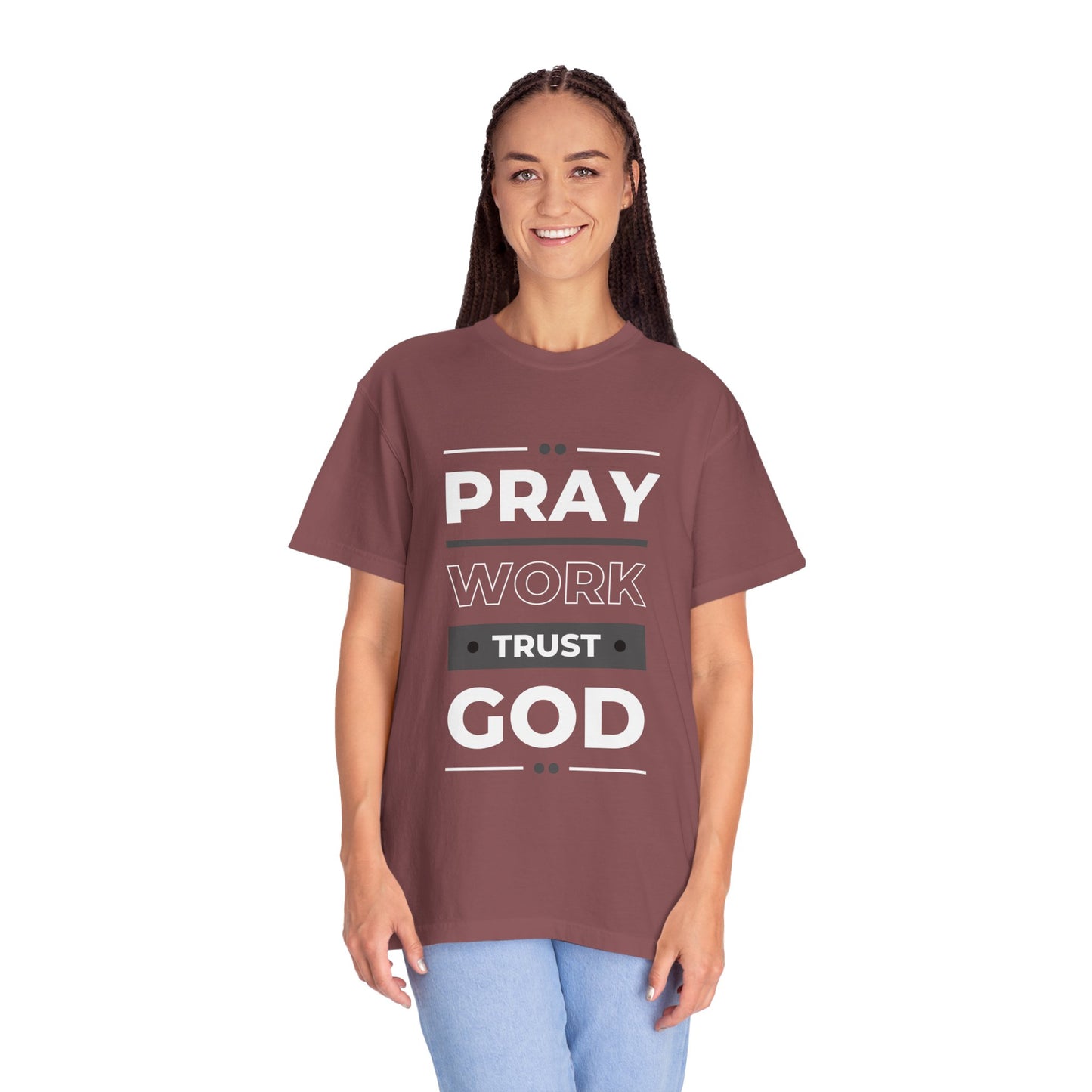 Faith-Inspired Garment-Dyed T-shirt, Inspirational Tee, God Trust Shirt, Religious Apparel, Motivational Gift, Unisex Fashion