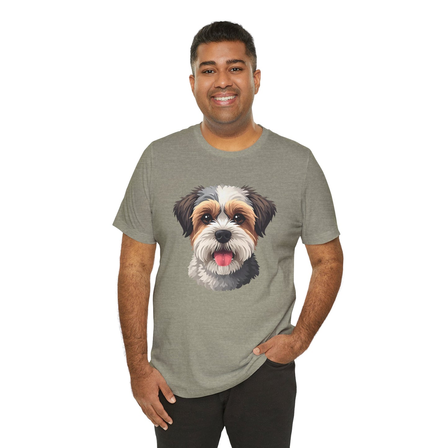 Unisex Dog Lover T-Shirt Featuring a 3D Design of Cute Fluffy Bichon Frise Mix | Gift for Dog Owners