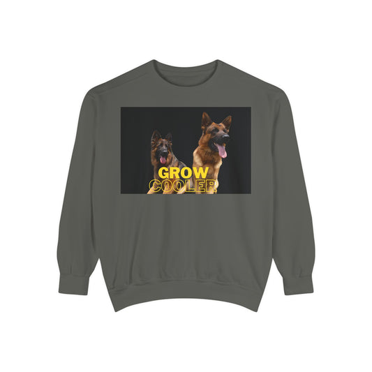 Unisex Dog Lover Sweatshirt With Two German Shepherds and Caption Grow Cooler