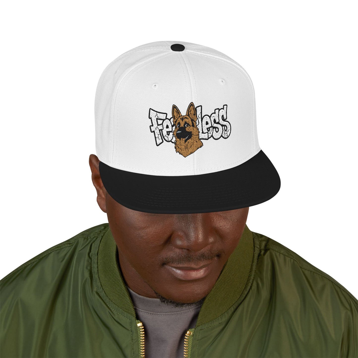 German Shepherd Embroidered Snapback Hat - Fearless