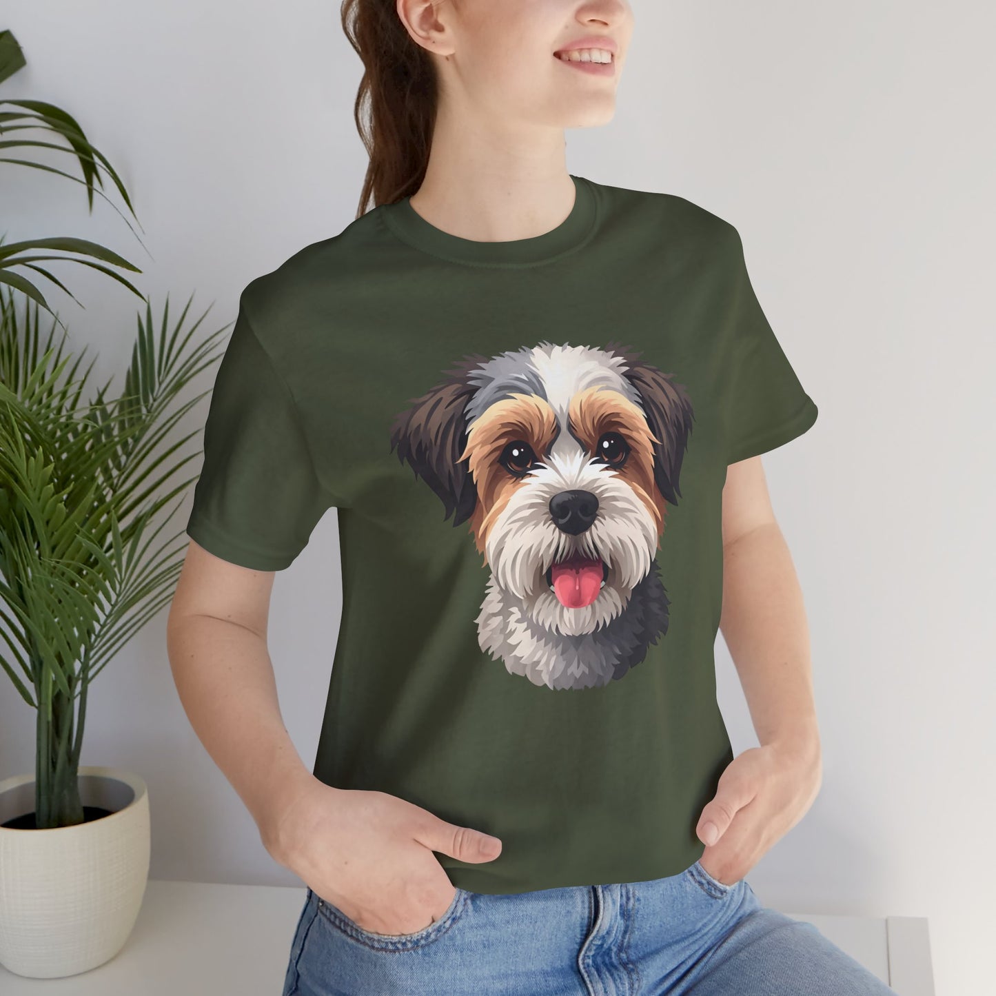 Unisex Dog Lover T-Shirt Featuring a 3D Design of Cute Fluffy Bichon Frise Mix | Gift for Dog Owners