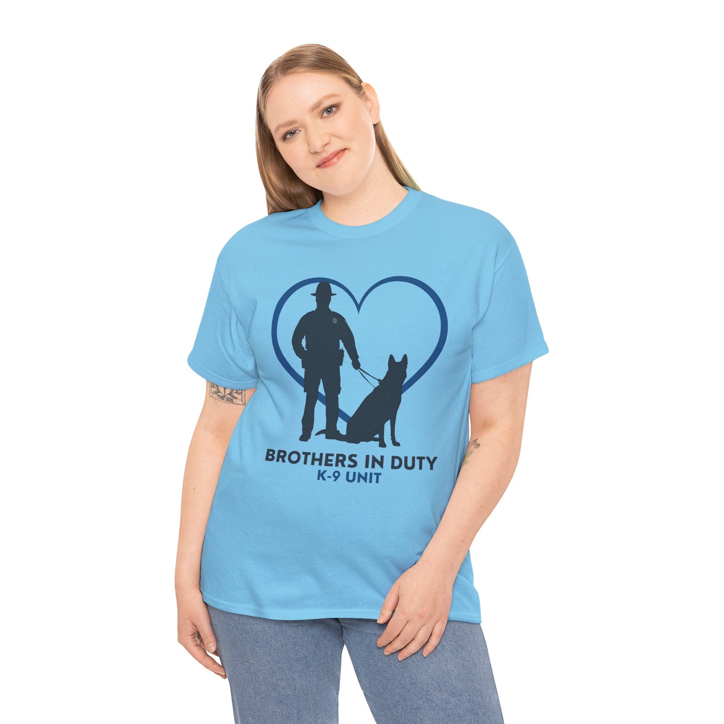 Heartfelt K-9 Unit Tee - Brothers In Duty | Police Officer Gift, Dog Lover Shirt, Law Enforcement Apparel