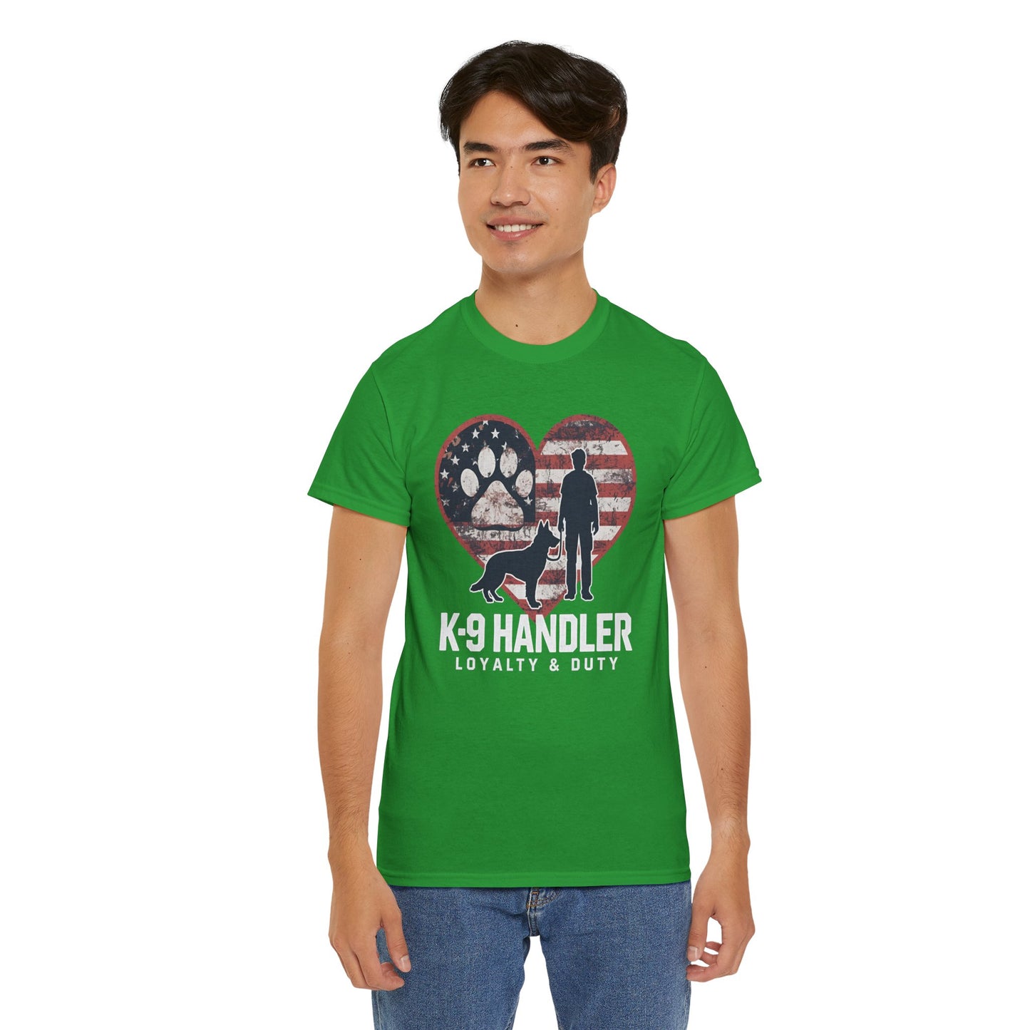 K-9 Handler Heart Tee | Loyalty & Duty T-Shirt | Dog Lover Gift, Police Support Shirt