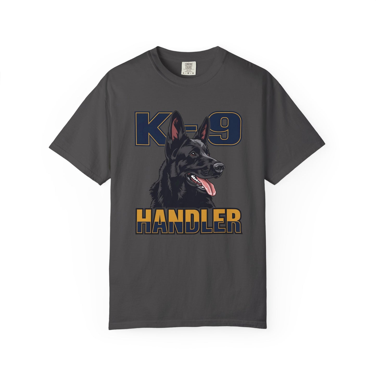 Black German Shepherd K-9 Handler T-Shirt, Garment-Dyed Unisex Tee for Dog Lovers