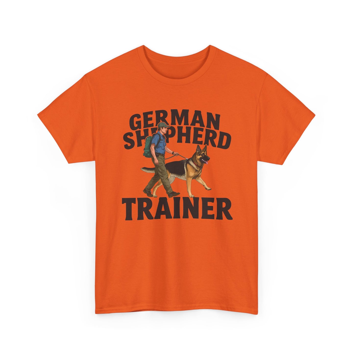 German Shepherd Trainer Tee - Man Holding a German Shepherd | Dog Lover Gift