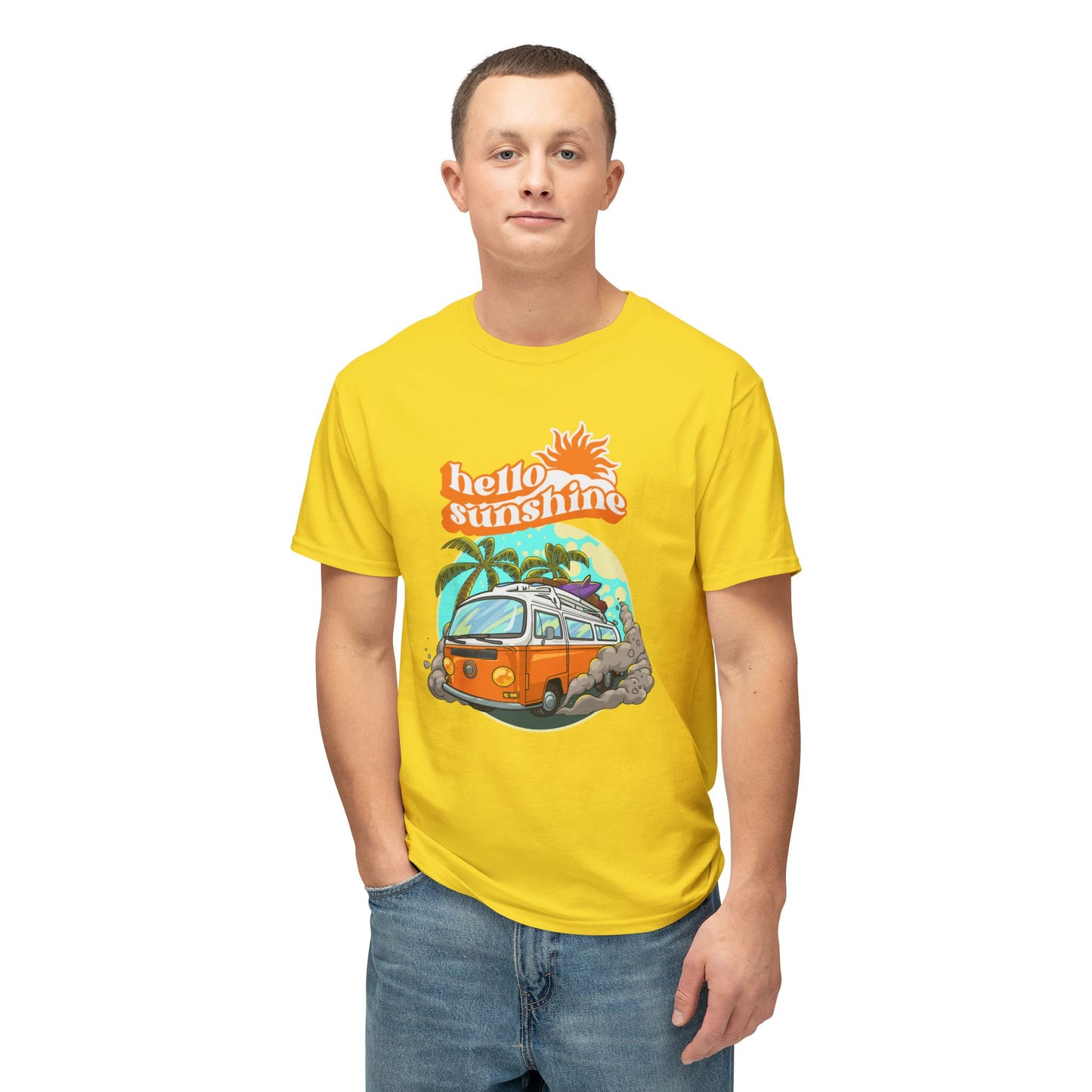 Hello Sunshine Beach Vibe T-Shirt, Summer Tee, Vacation Shirt, Gift for Travelers, Cool Graphic Tee