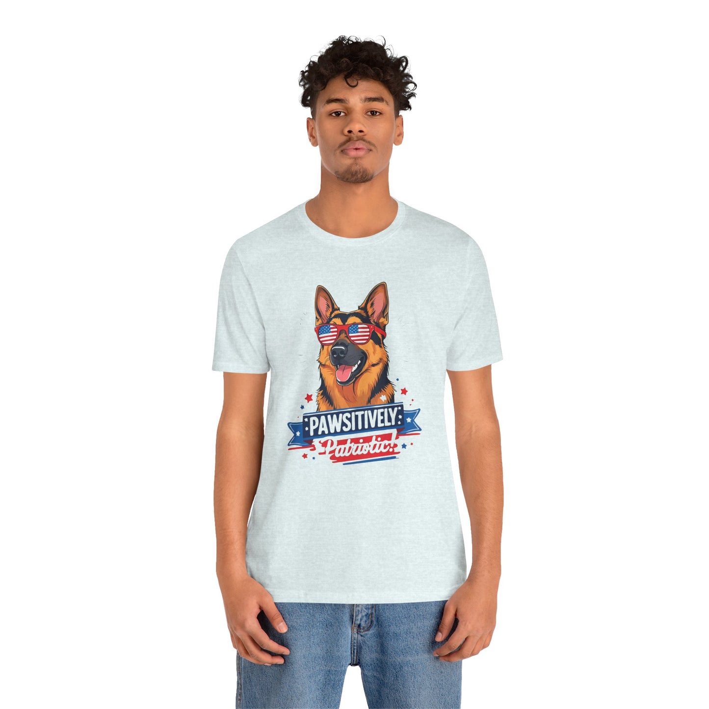 Pawsitively Patriotic German Shepherd Dog Tee, Unisex T-Shirt, Perfect for Summer Celebrations, Pet Lovers Gift, 4th of July Apparel
