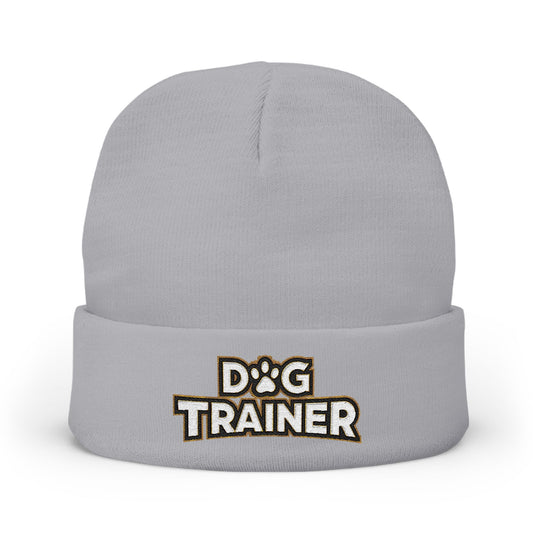 Dog Trainer Embroidered Knit Beanie, Cute Pet Owner Gift, Winter Hat, Dog Lover Accessory