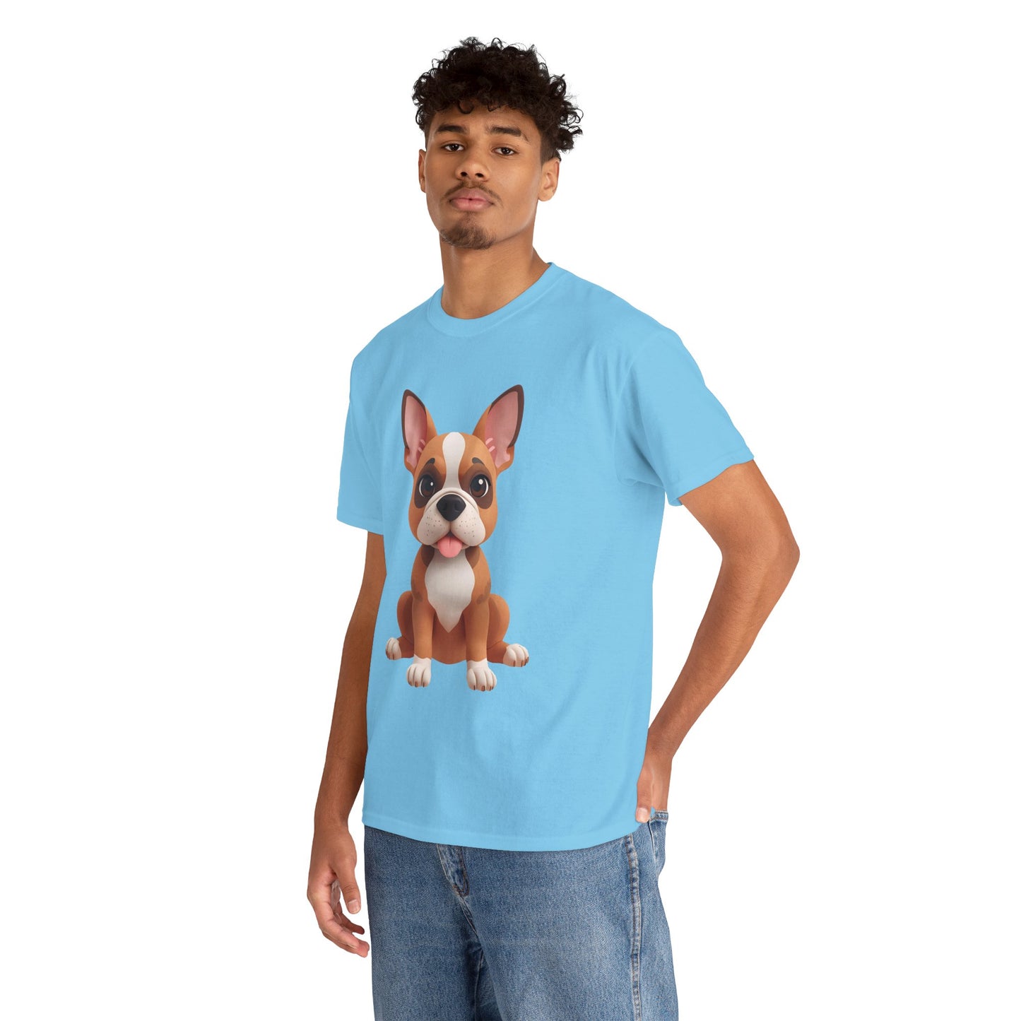 Cute 3D French Bulldog T-Shirt Unisex Heavy Cotton Tee, Dog Lover Gift
