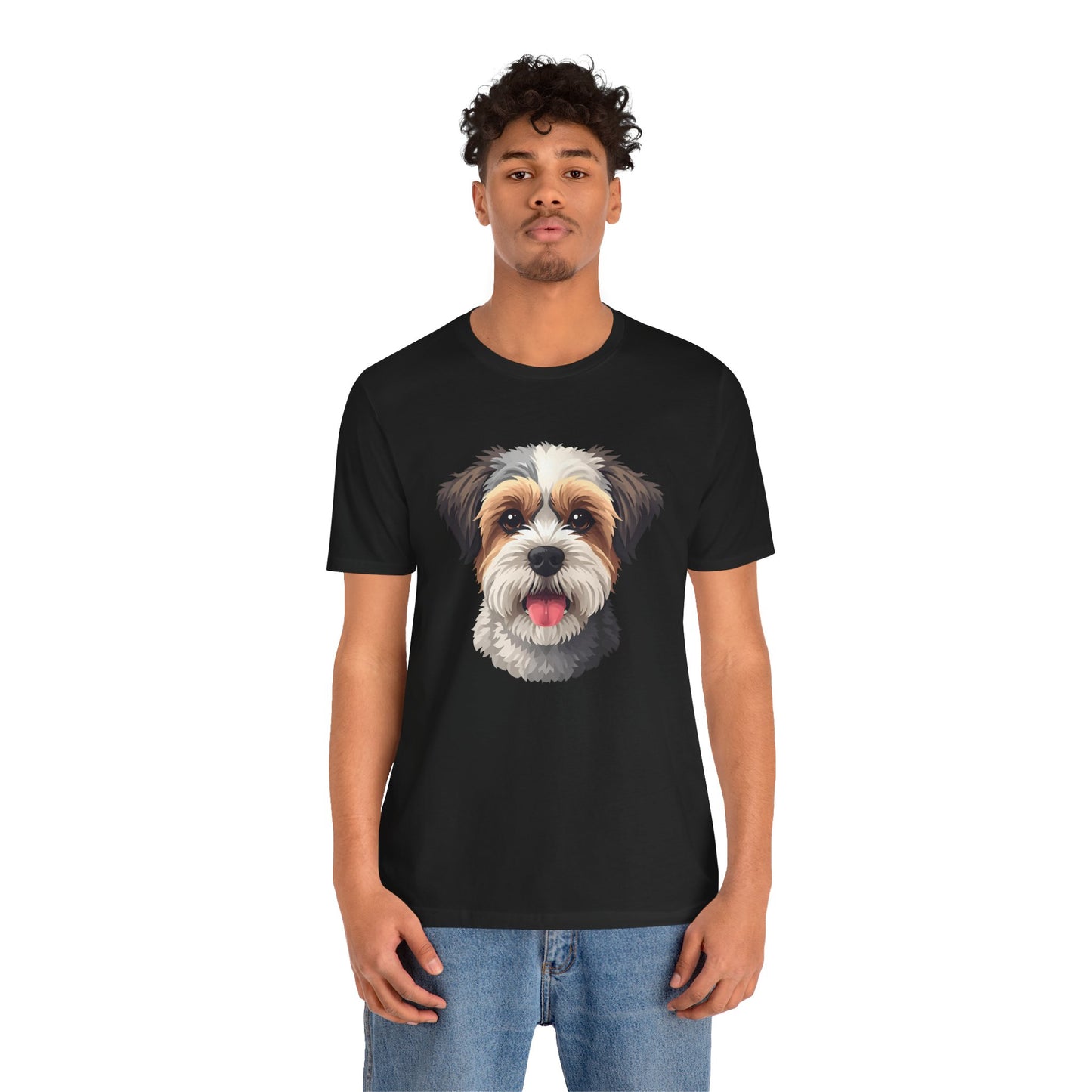 Unisex Dog Lover T-Shirt Featuring a 3D Design of Cute Fluffy Bichon Frise Mix | Gift for Dog Owners