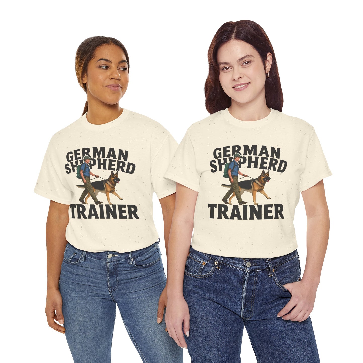 German Shepherd Trainer Tee - Man Holding a German Shepherd | Dog Lover Gift