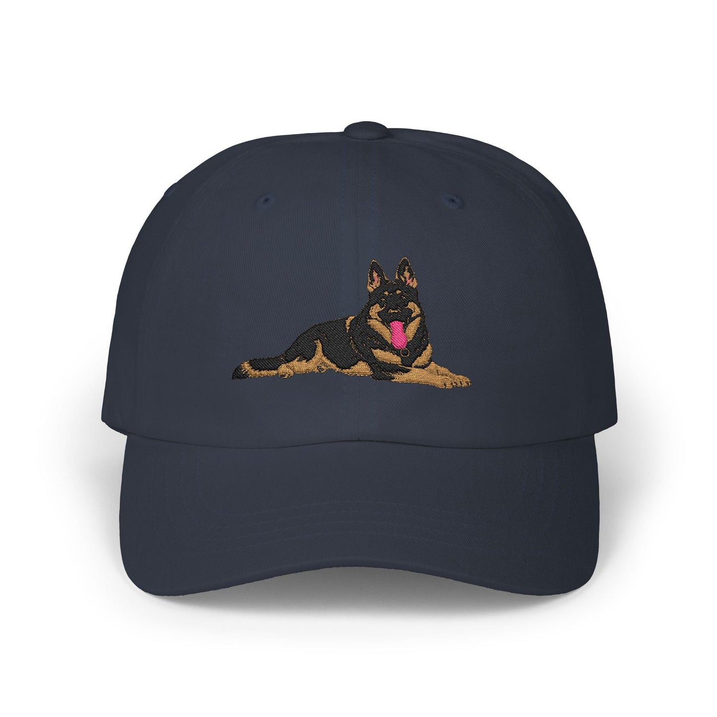 Classic Dad Cap Featuring a Giant Old Fashioned Working Line German Shepherd Embroidered Design