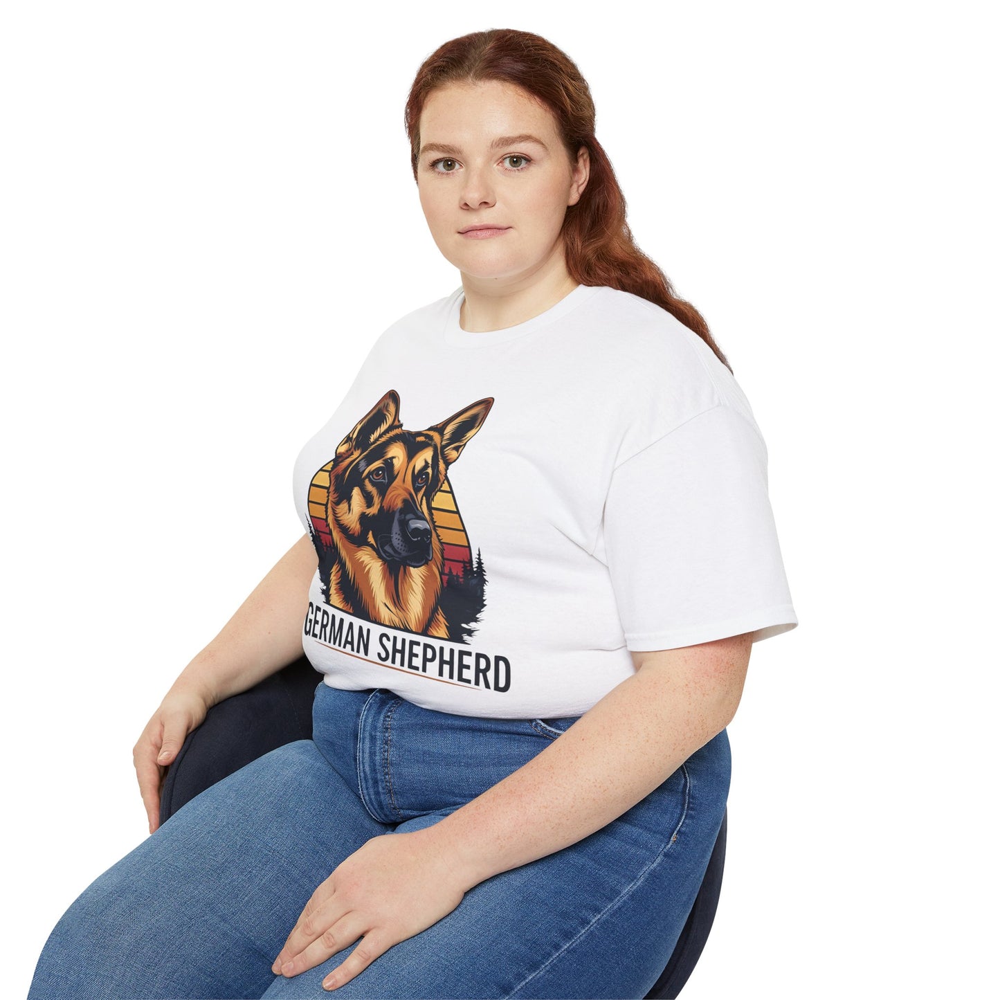 German Shepherd Ultra Cotton Tee, Dog Lover Gift, Retro Design, Pet Owner Shirt, Animal Apparel, Birthday Gift, Casual Wear