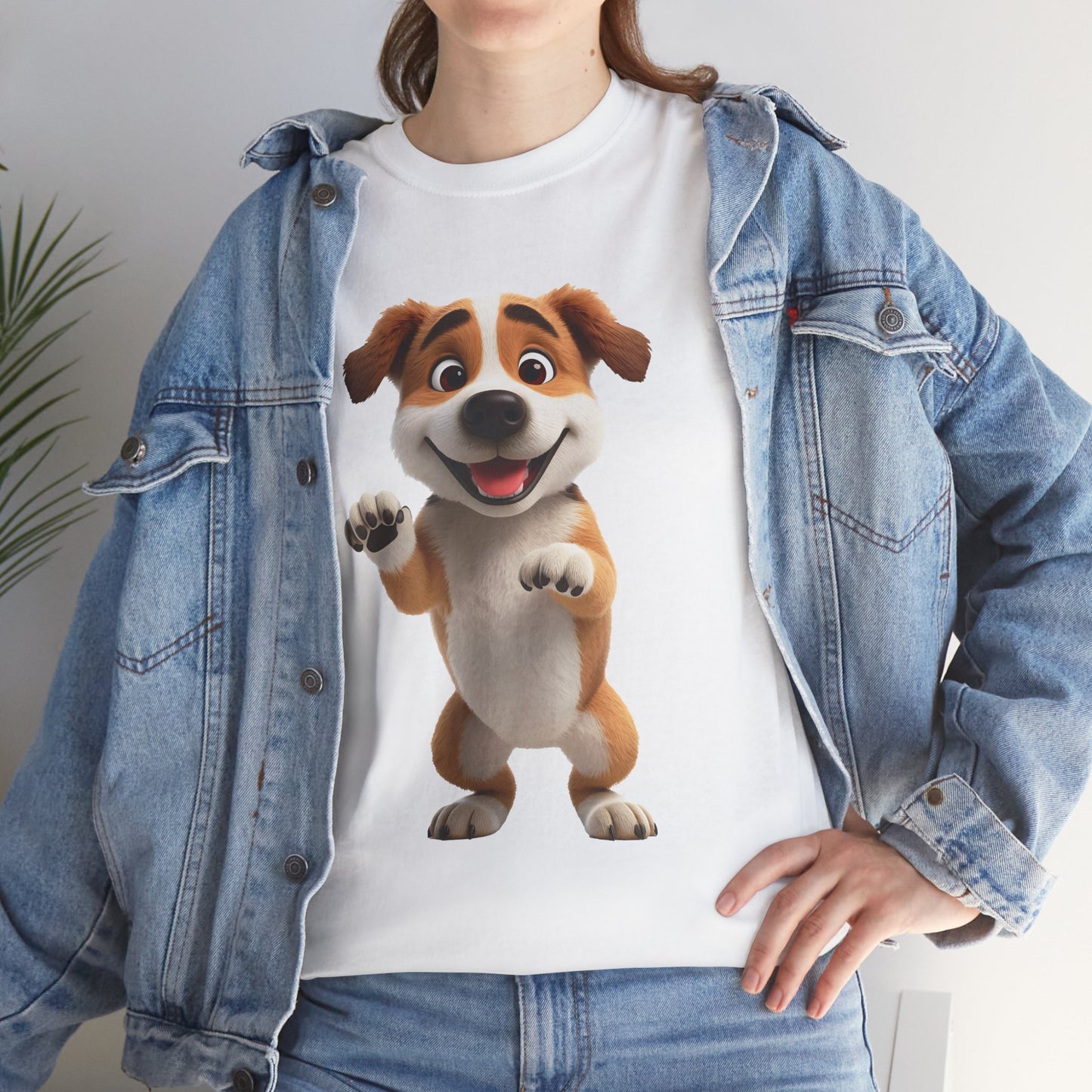 Cute Dog 3D Graphic Tee, Unisex Heavy Cotton T-Shirt, Dog Lover Gift, Fun Casual Wear