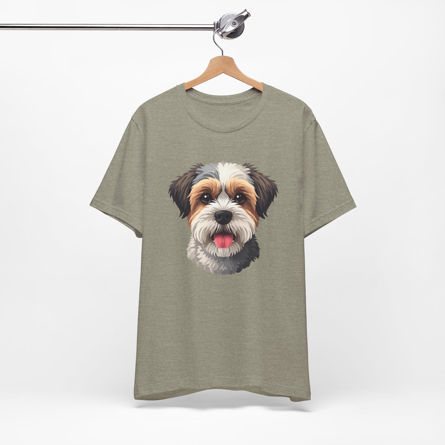 Unisex Dog Lover T-Shirt Featuring a 3D Design of Cute Fluffy Bichon Frise Mix | Gift for Dog Owners