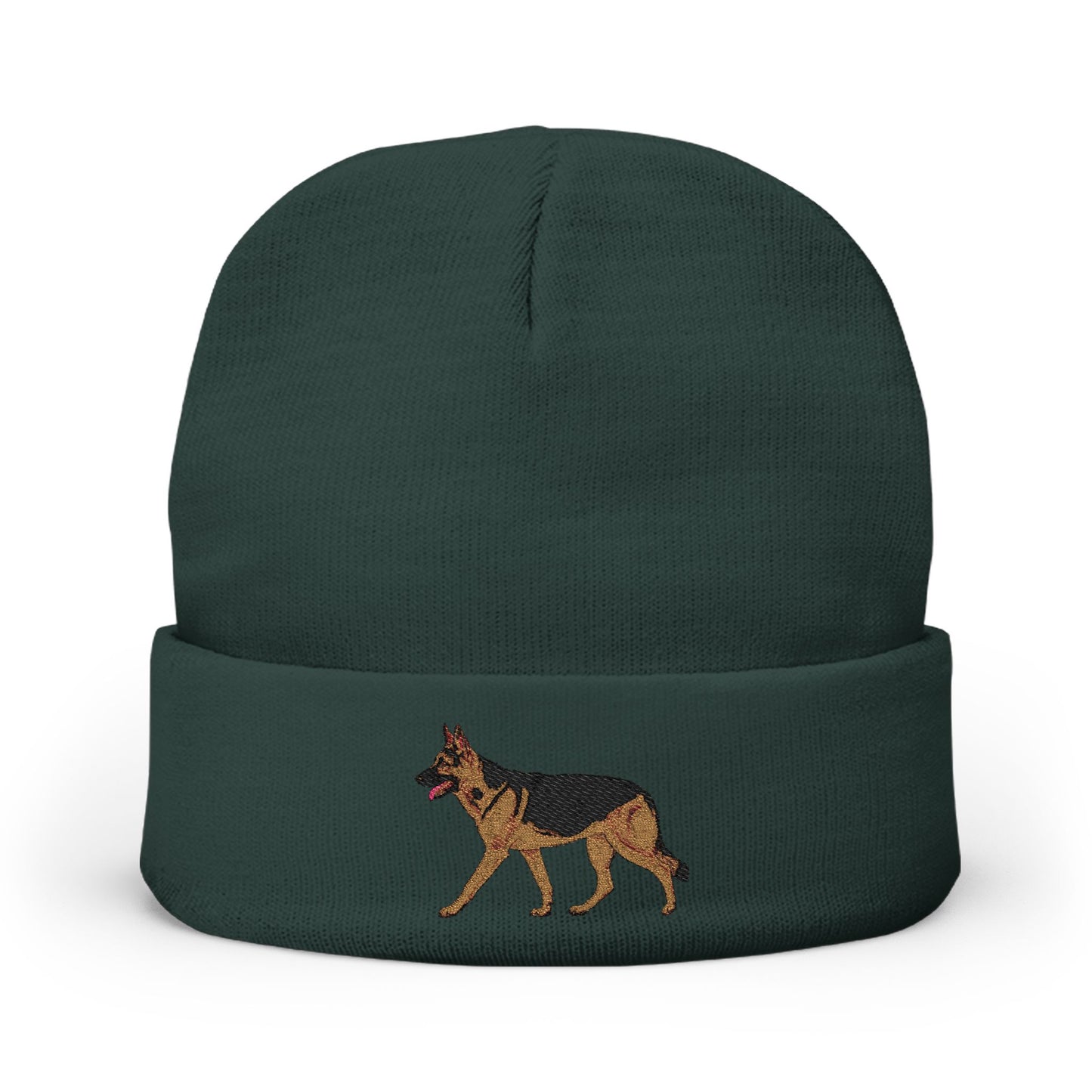 Embroidery Dog Knit Beanie | German Shepherd Design | Cozy Beanie for Cold Weather