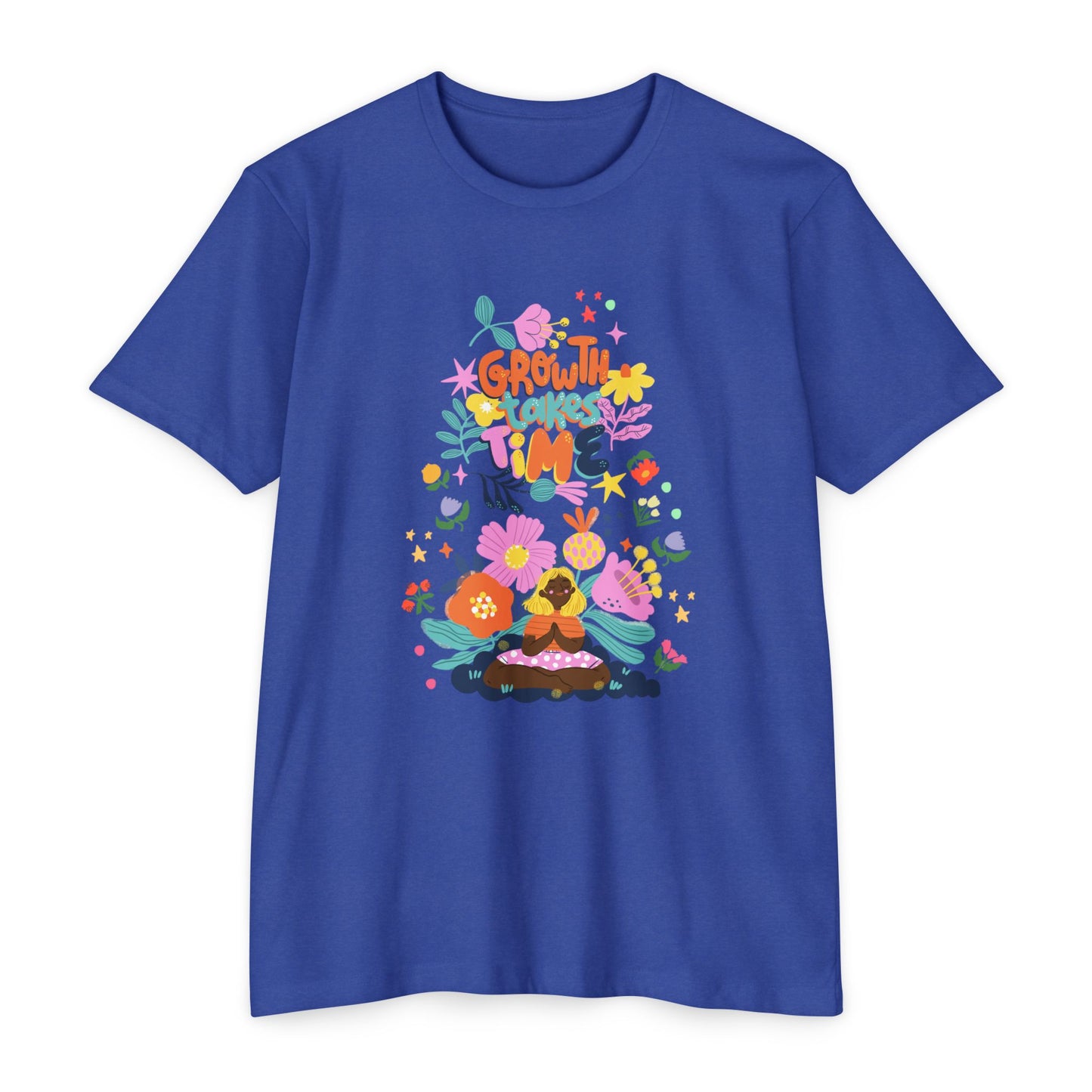 Growth Takes Time Floral Unisex T-Shirt, Spring Tee, Inspirational T-Shirt, Casual Wear, Unique Gift Idea