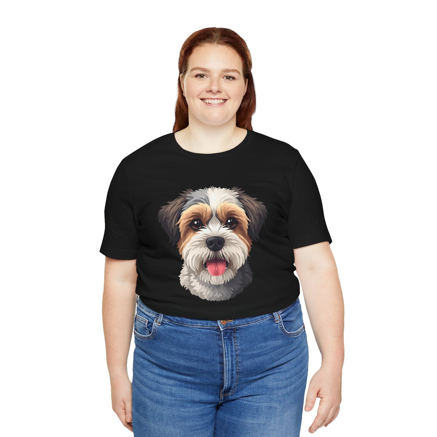 Unisex Dog Lover T-Shirt Featuring a 3D Design of Cute Fluffy Bichon Frise Mix | Gift for Dog Owners