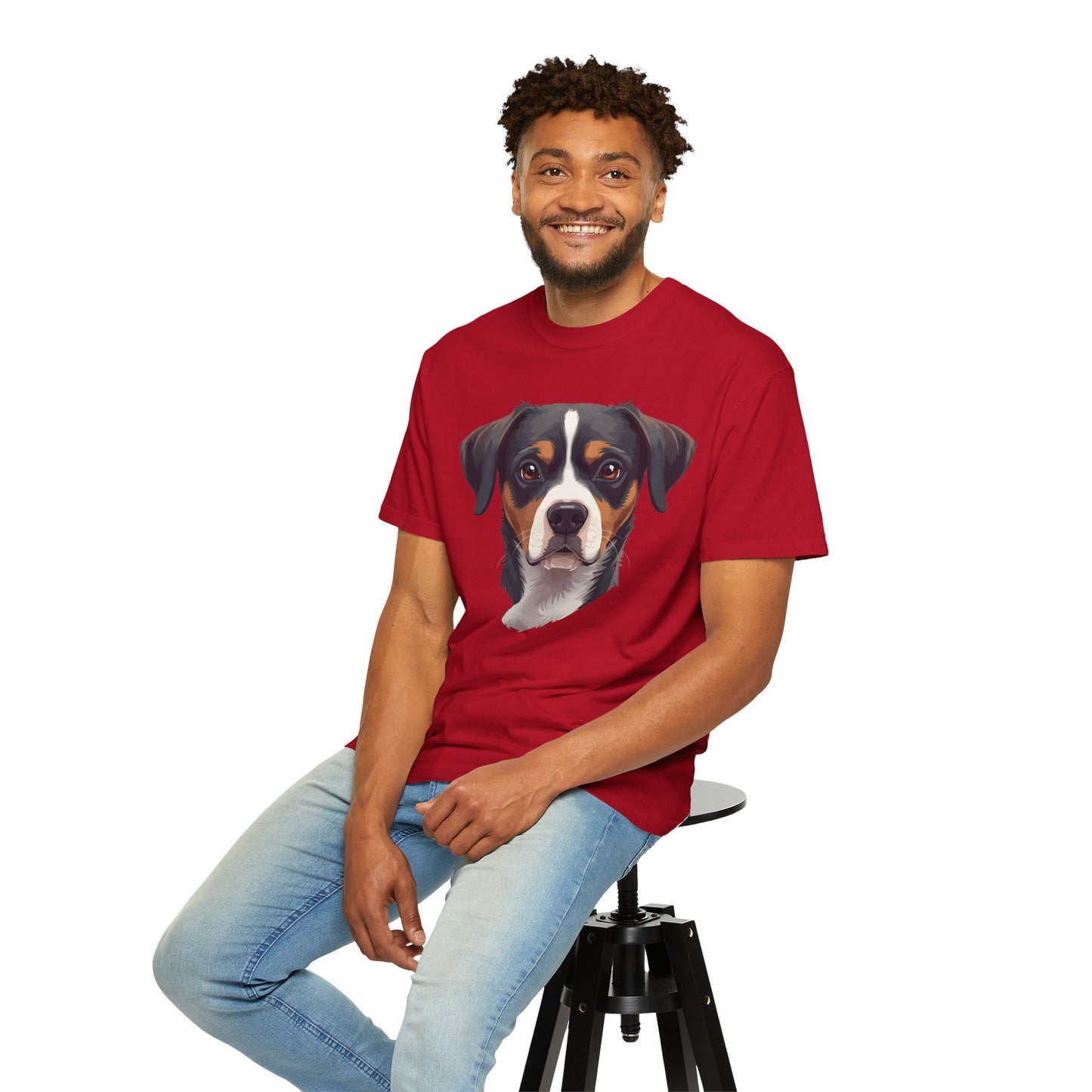 Unisex Tricolor Dog's 3D Design T-Shirt, Gift for Dog Owners, Animal Lover Apparel