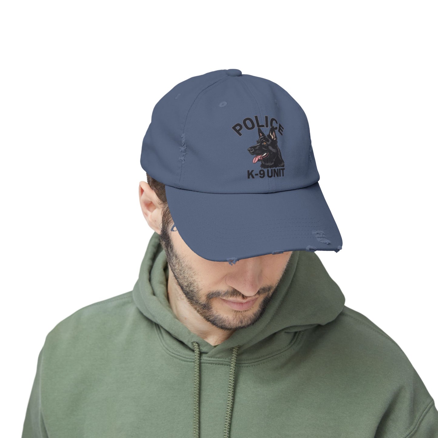 K-9 Unit Police Hat Featuring German Shepherd | Stylish Unisex Distressed Cap | Dog Lover Gift