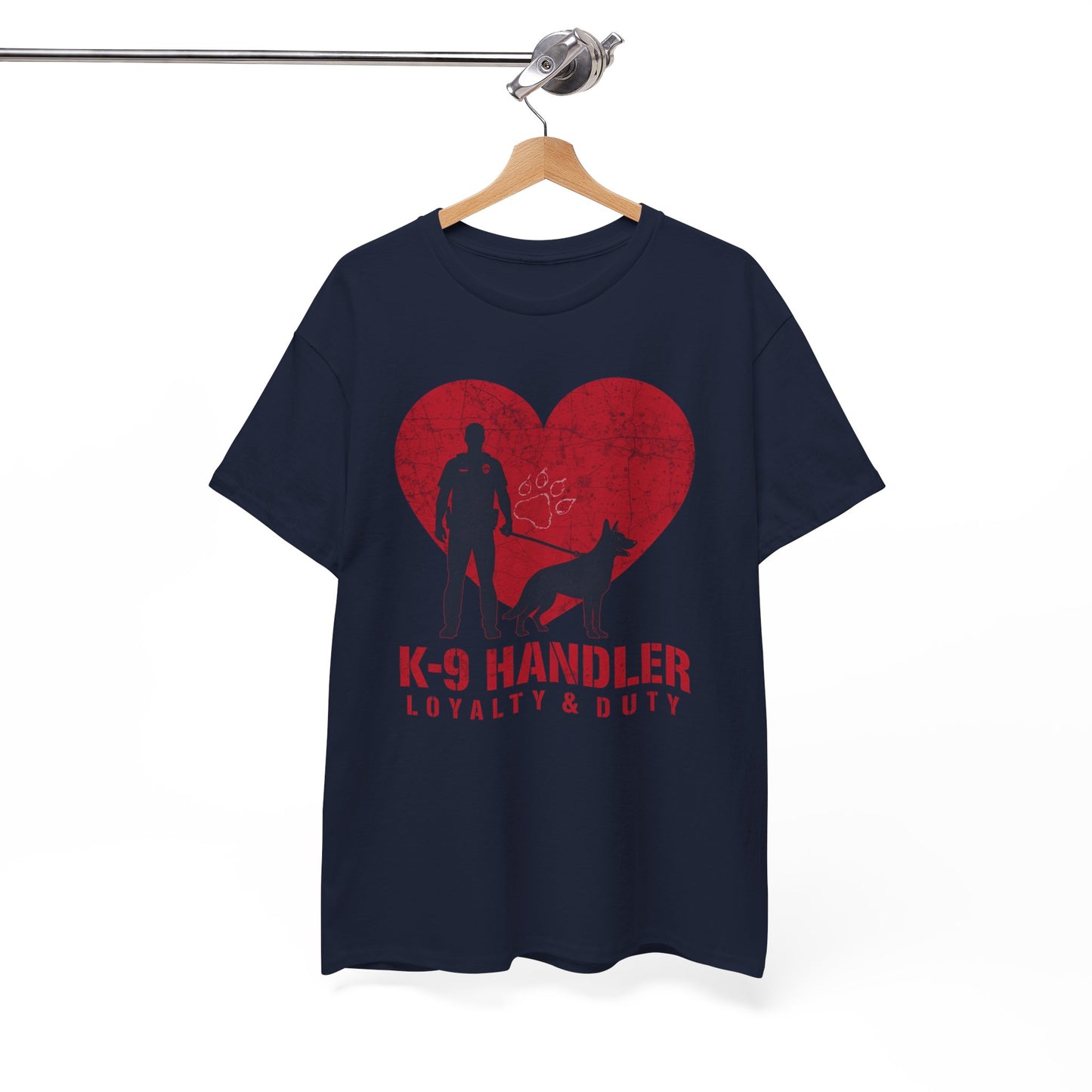 K-9 Handler Heavy Cotton Tee - Loyalty & Duty Shirt, Dog Lover Gift