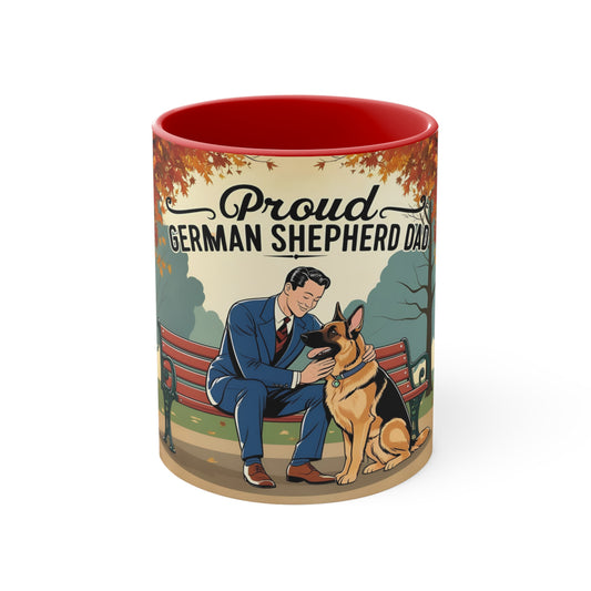 Proud German Shepherd Retro Dad Mug, Dog Lover Gift, Pet Owner Coffee Cup, Father's Day Present, Dog Dad Accent Mug