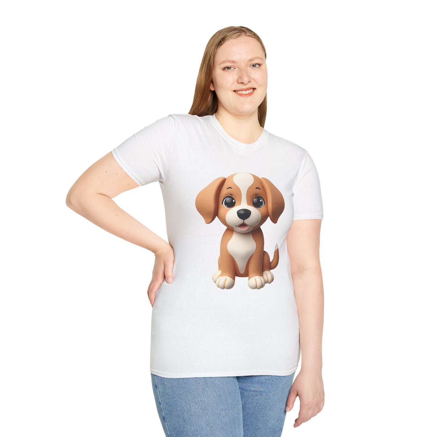 Adorable Puppy 3D Graphic T-Shirt for Dog Lovers, Cute Pet Shirt