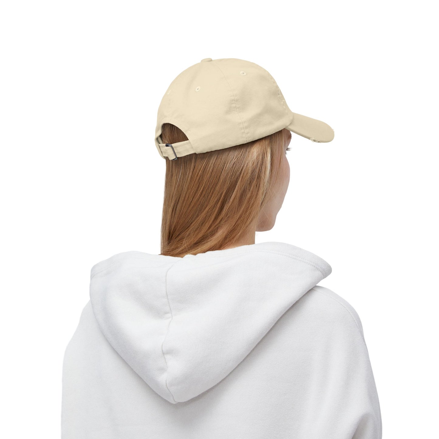 Unisex Distressed Cap Featuring a Trainer Leading German Shepherd, Dog Trainer Gift
