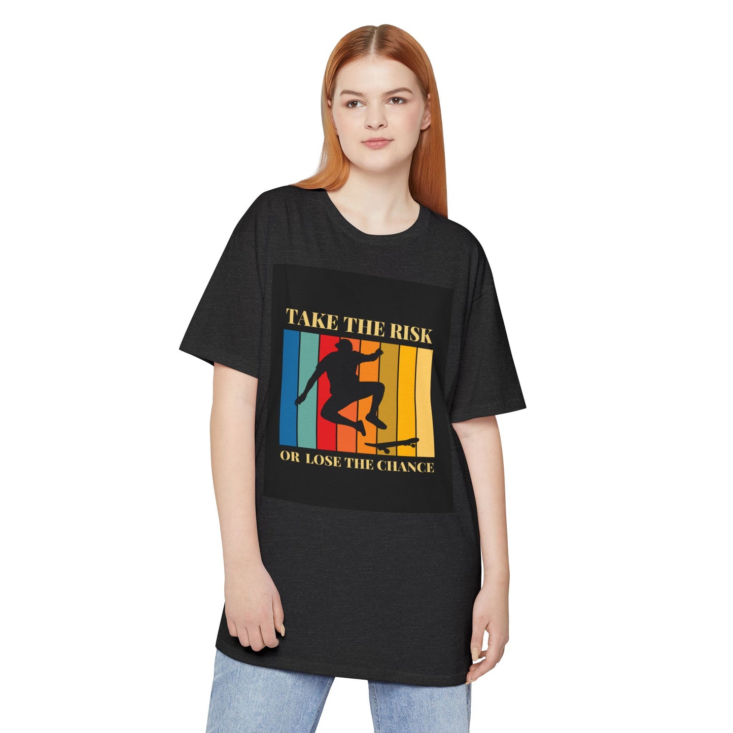 Take the Risk Urban Tee - Inspirational Skate T-Shirt, Street Style Shirt, Unisex Graphic Tee, Gift for Skaters, Casual Everyday Wear