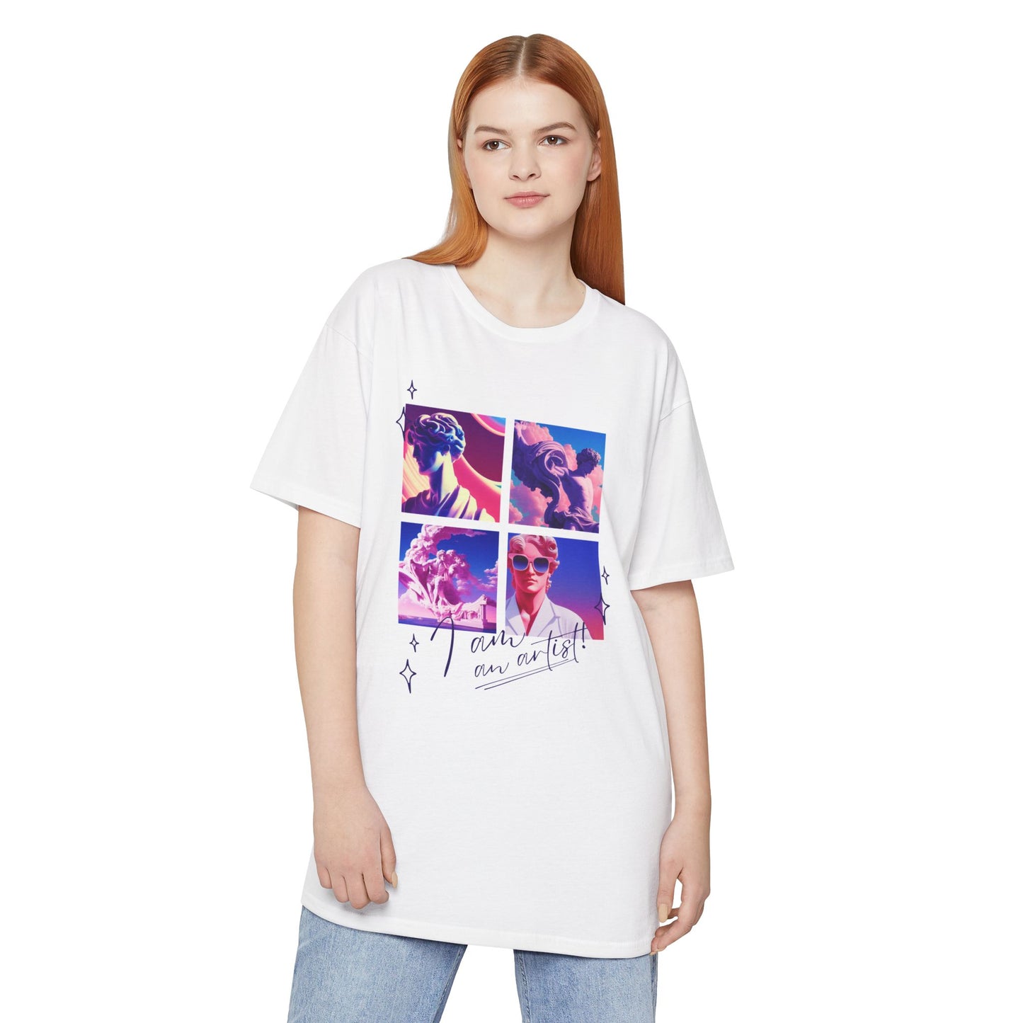 Urban Graphic Tee with Artistic Collage Design, Streetwear Fashion, Unisex Apparel, Casual Wear, Gift for Art Lovers