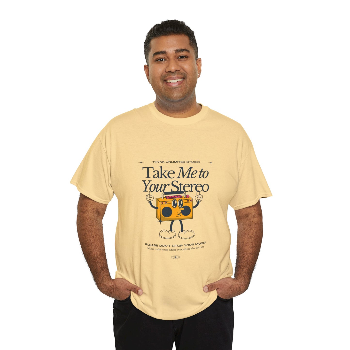 Retro Music Lover Tee - Take Me To Your Stereo, Vintage Style Shirt, Graphic T-Shirt, Unisex Cotton Top, Perfect Gift for Musicians, Summer Outfit