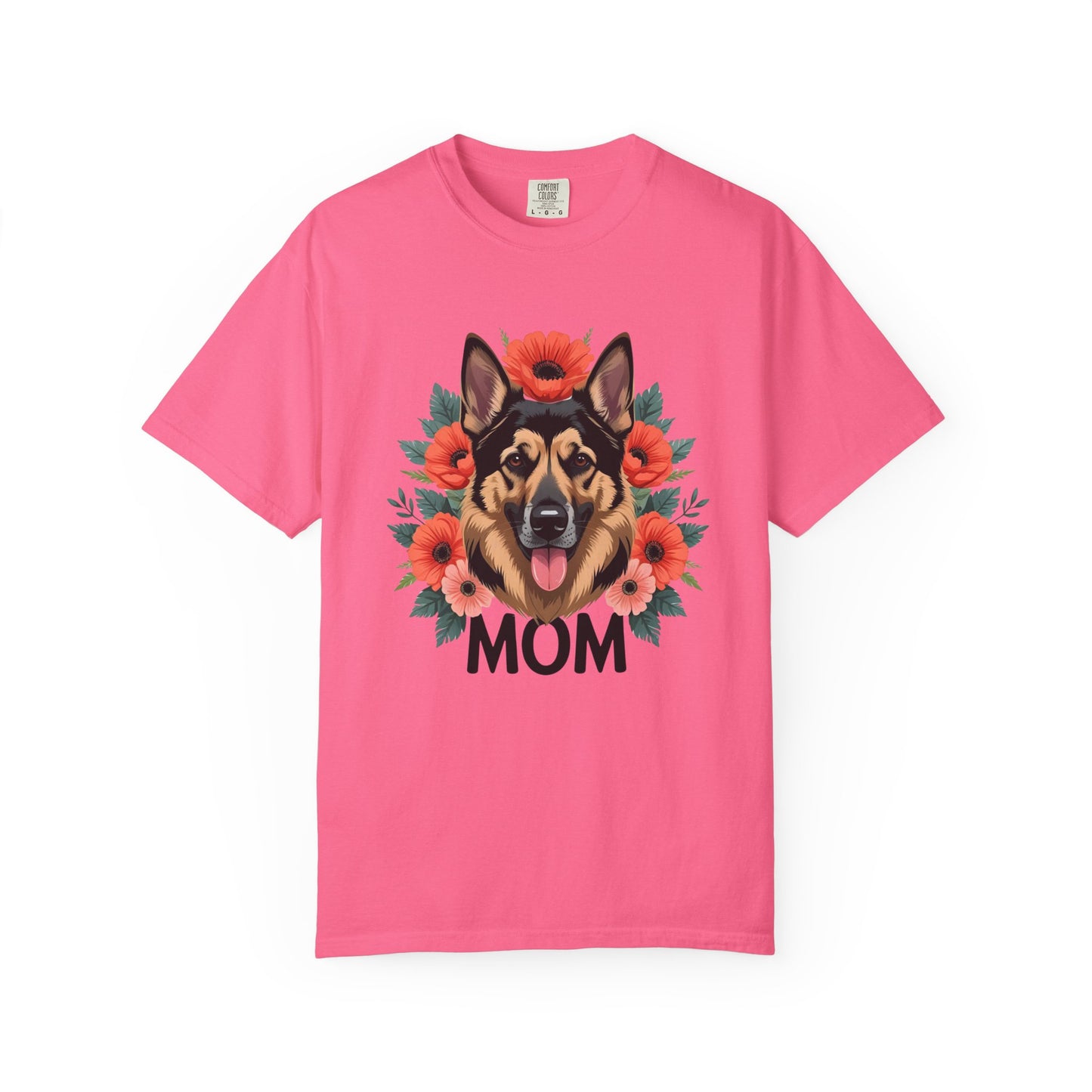 Floral German Shepherd Dog Mom T-Shirt, Perfect Gift for Dog Lovers, Mother’s Day, Birthday, Casual Wear, Comfortable Everyday Tee