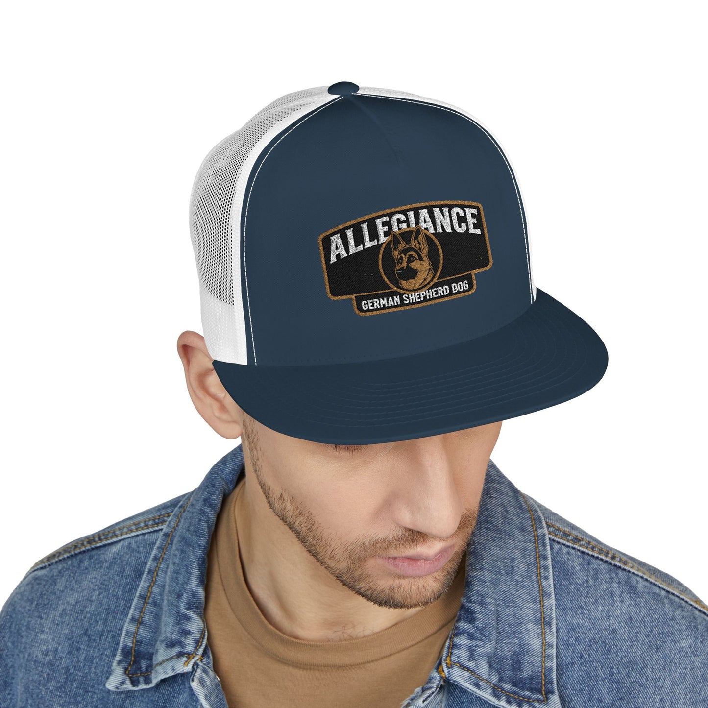 German Shepherd Embroidered 5 Panel Trucker Cap | Allegiance | Perfect Gift for Dog Lovers