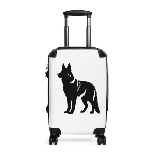 Dog Lover's Suitcase Featuring a Graphic of Black German Shepherd