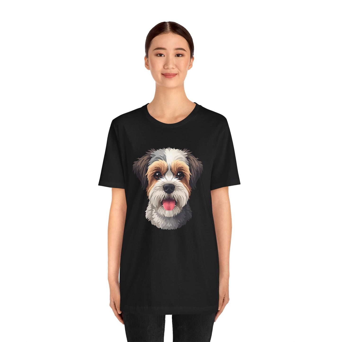 Unisex Dog Lover T-Shirt Featuring a 3D Design of Cute Fluffy Bichon Frise Mix | Gift for Dog Owners