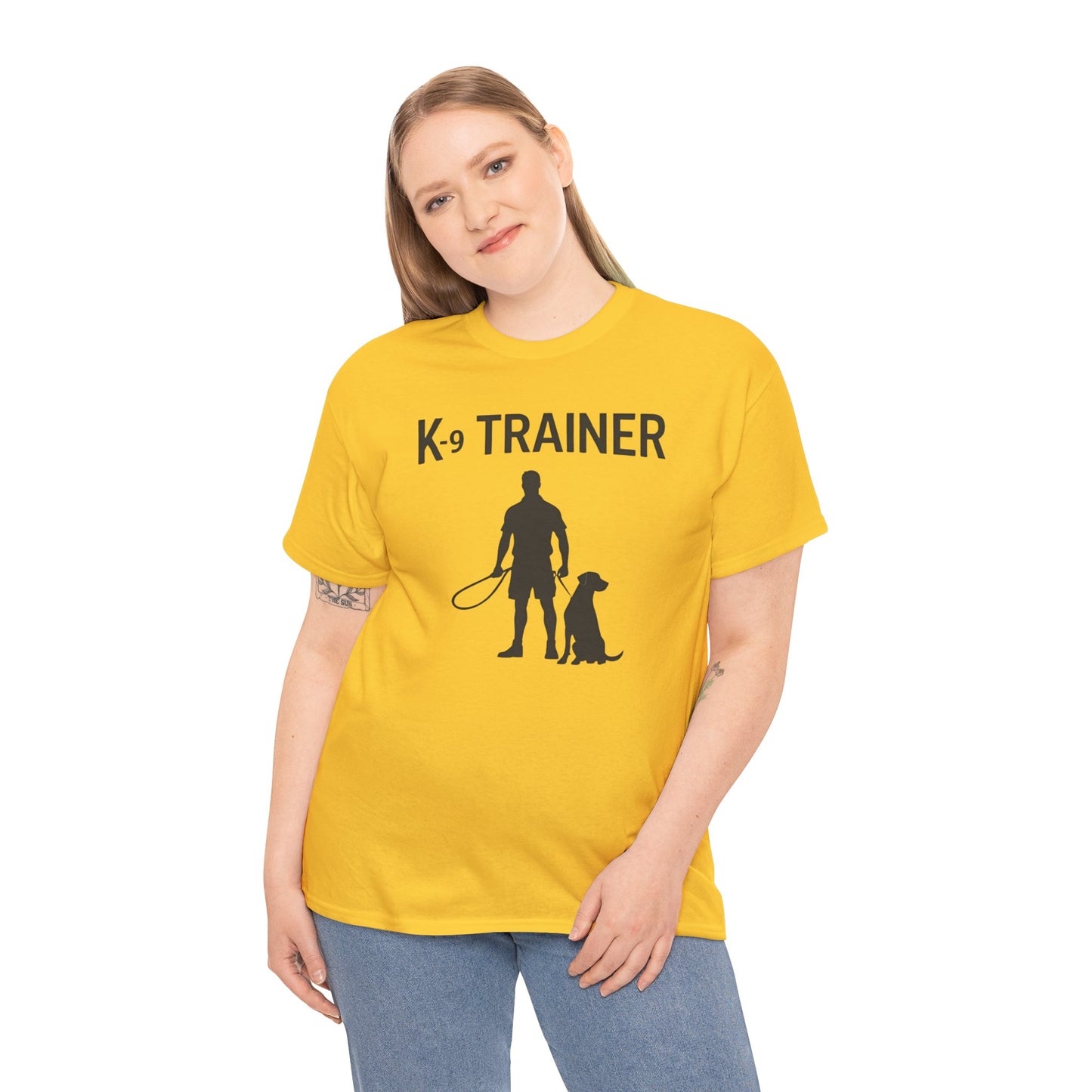 K-9 Trainer  Heavy Cotton T-Shirt, Dog Owner Gift, Police Dog Shirt, Animal Enthusiast Apparel, Casual Style Tee