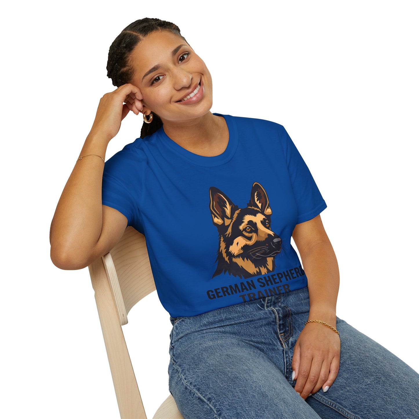 German Shepherd Trainer Unisex Softstyle T-Shirt, Dog Lover Gift, Pet Trainer Apparel