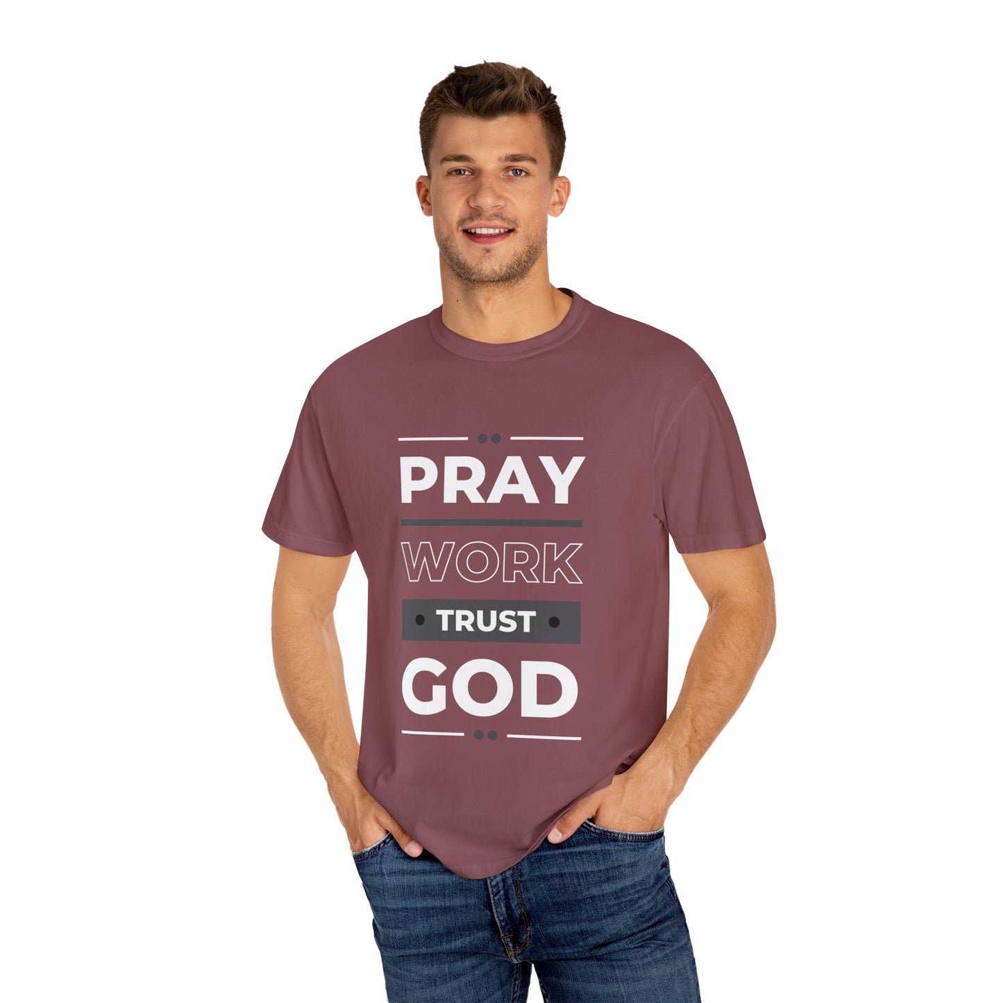 Faith-Inspired Garment-Dyed T-shirt, Inspirational Tee, God Trust Shirt, Religious Apparel, Motivational Gift, Unisex Fashion