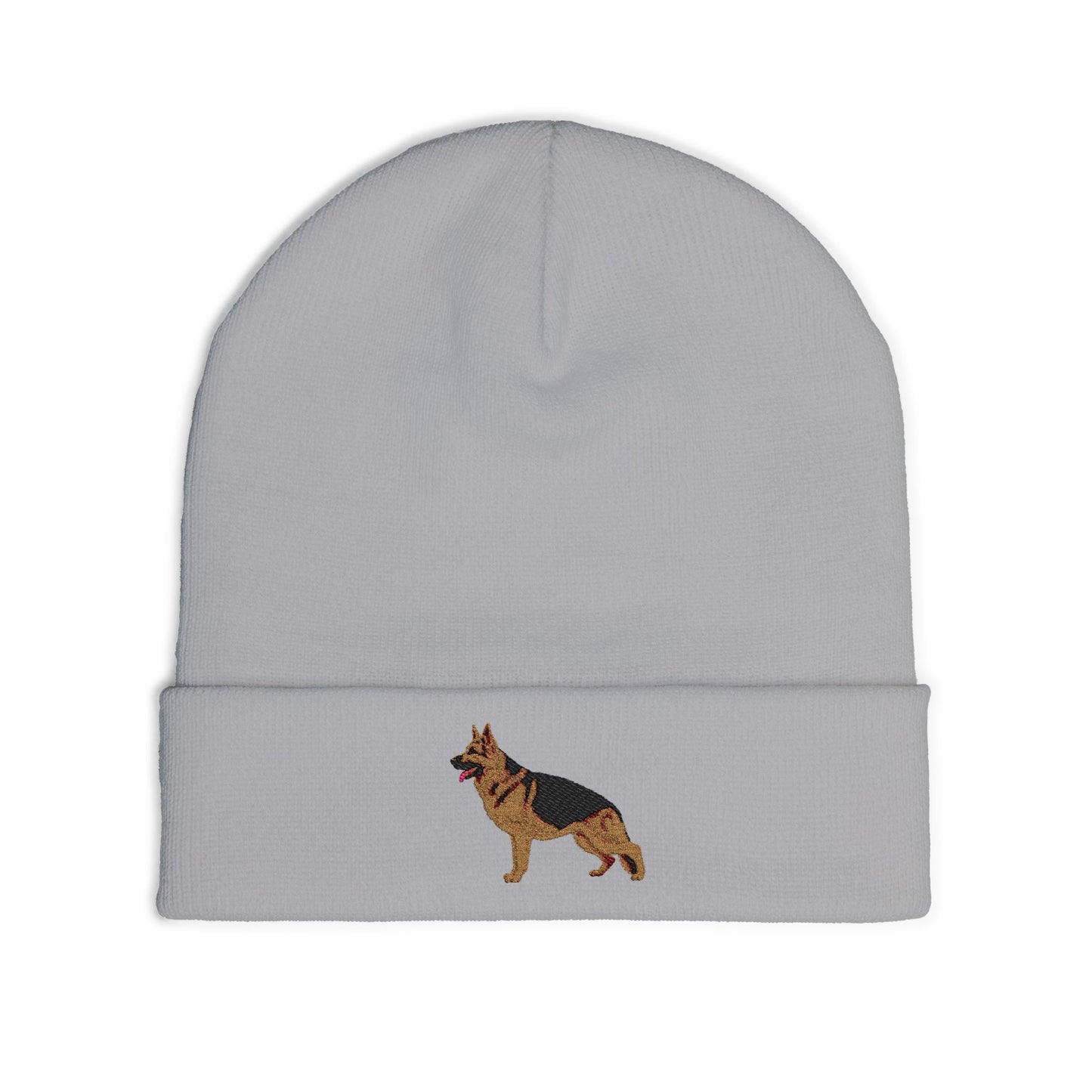 Embroidered Dog Lover Beanie - German Shepherd Standing in a Show Stance | Knit Hat for Pet Owners