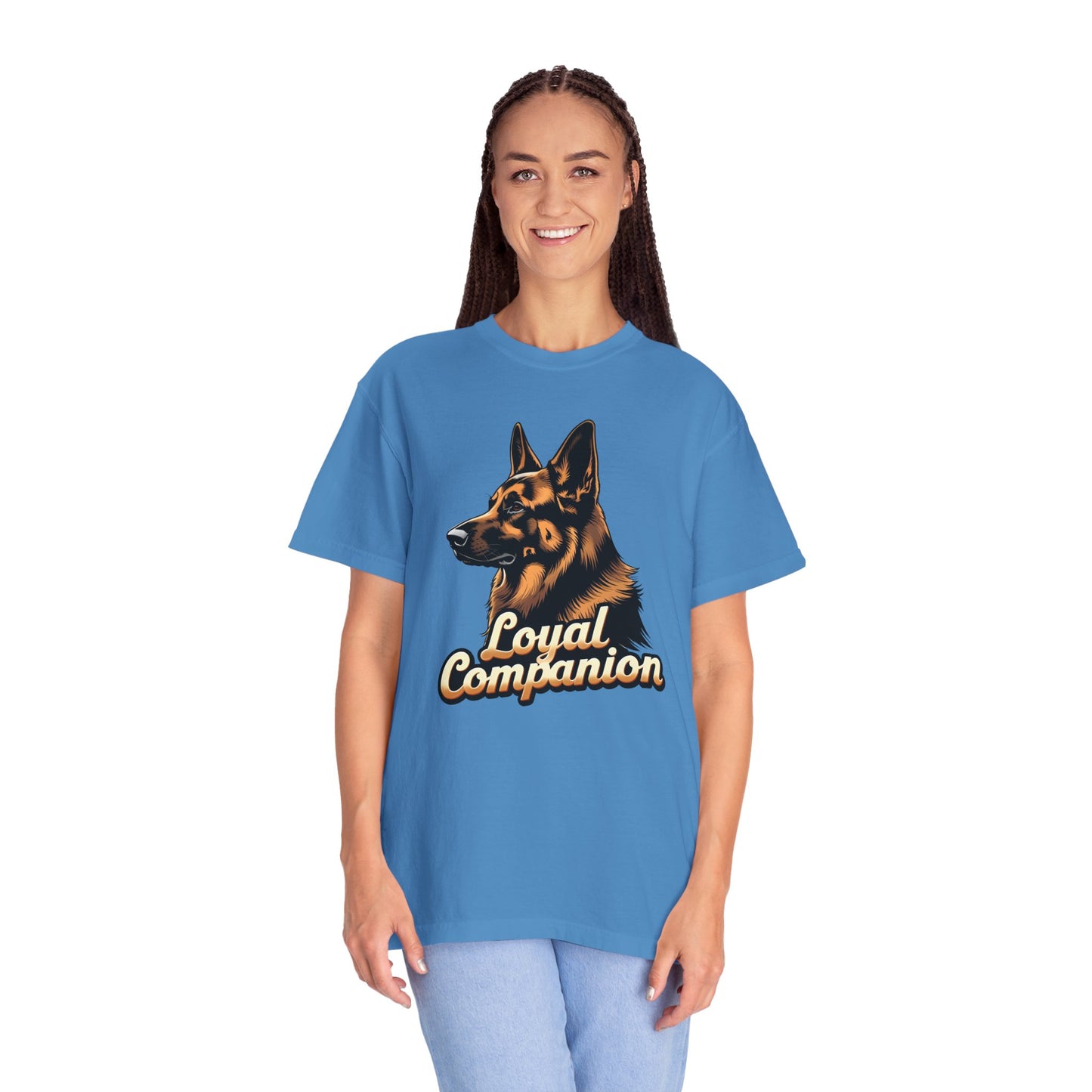 Loyal Companion German Shepherd Lover T-Shirt | Garment-Dyed Unisex Tee for Dog Enthusiasts, Dog Lovers, Gift for Dog Owners, Casual Wear