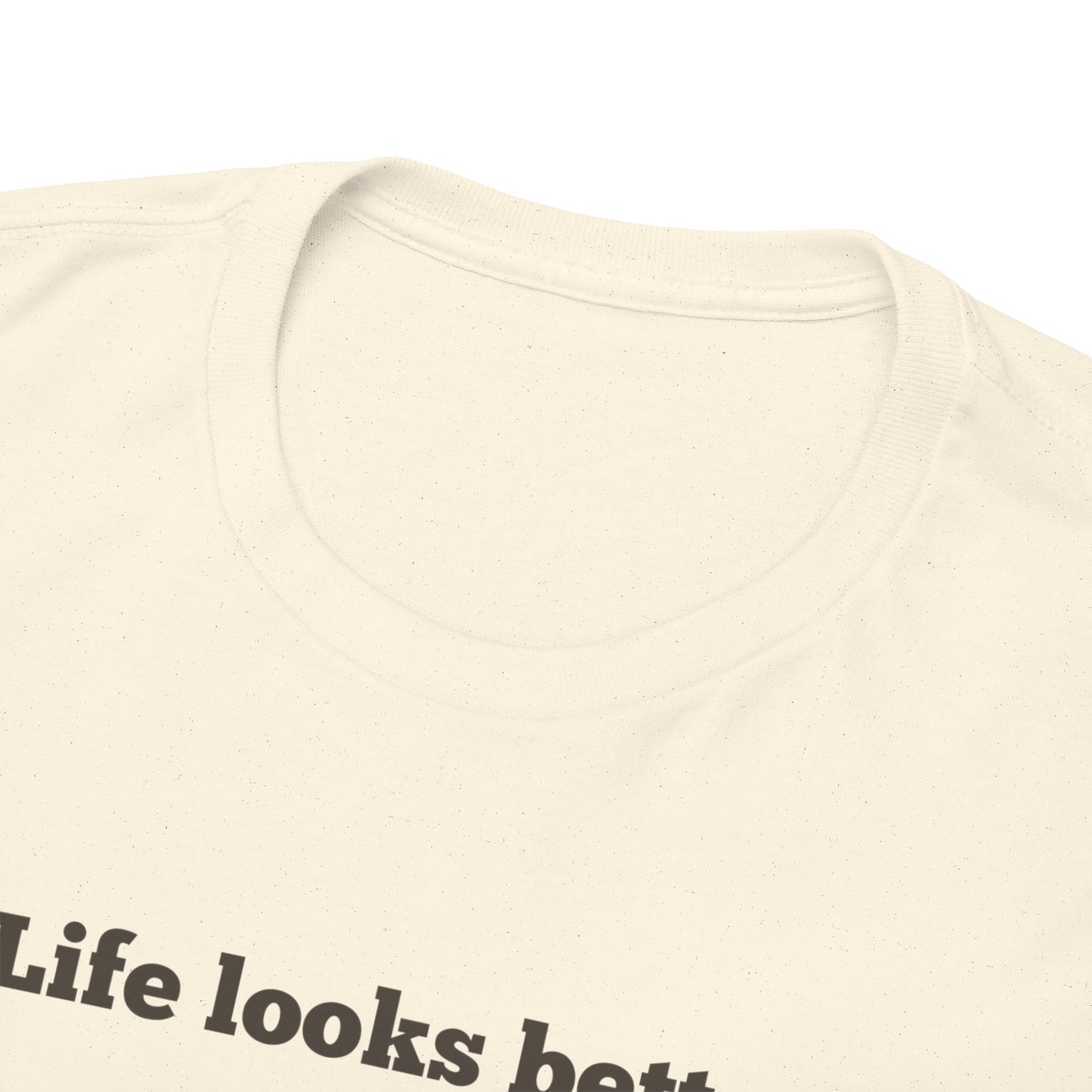 Life Looks Better with Coffee Tee | Unisex Cotton Tee for Coffee Lovers, Gift for Birthdays, Anniversaries, Casual Wear, Coffee-themed