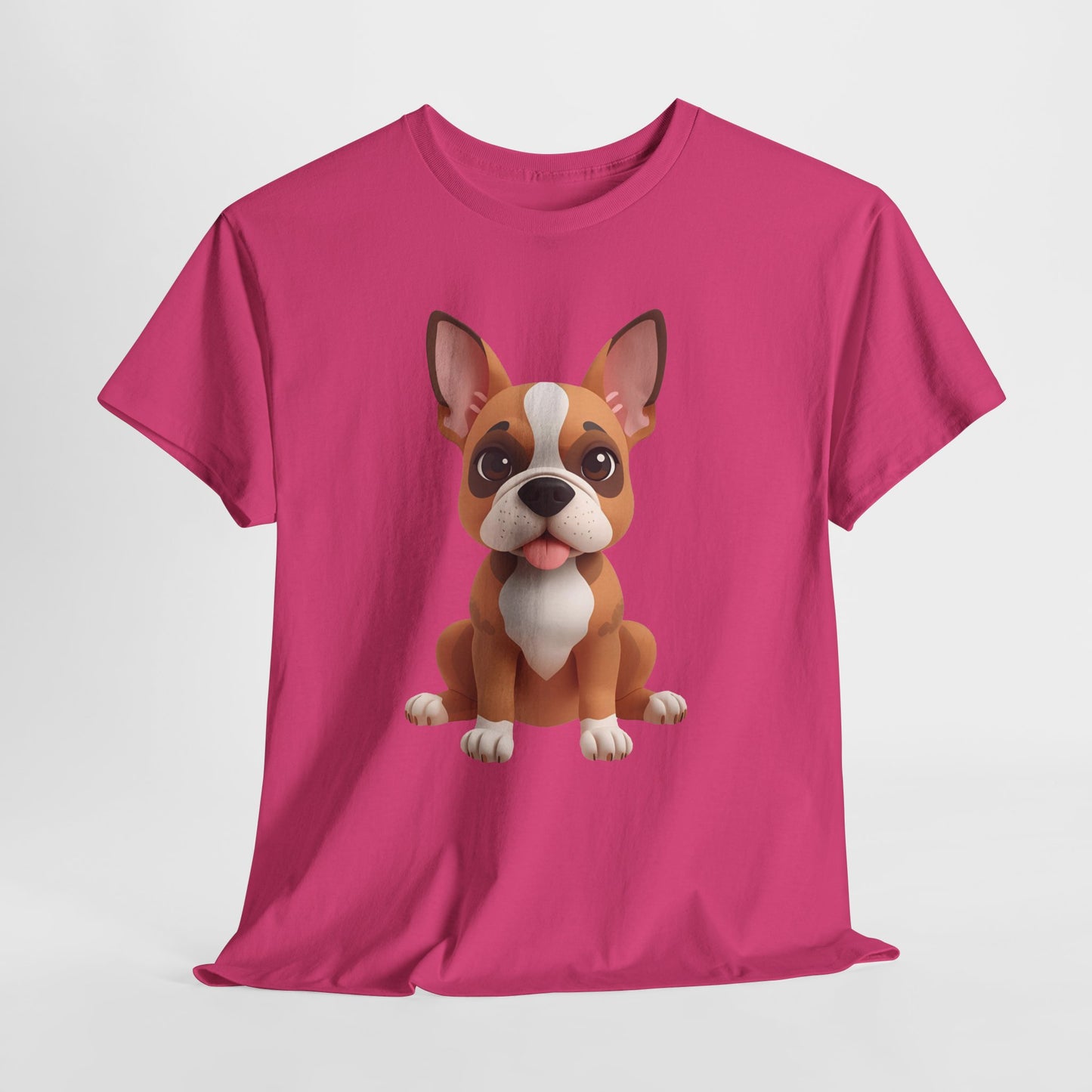 Cute 3D French Bulldog T-Shirt Unisex Heavy Cotton Tee, Dog Lover Gift
