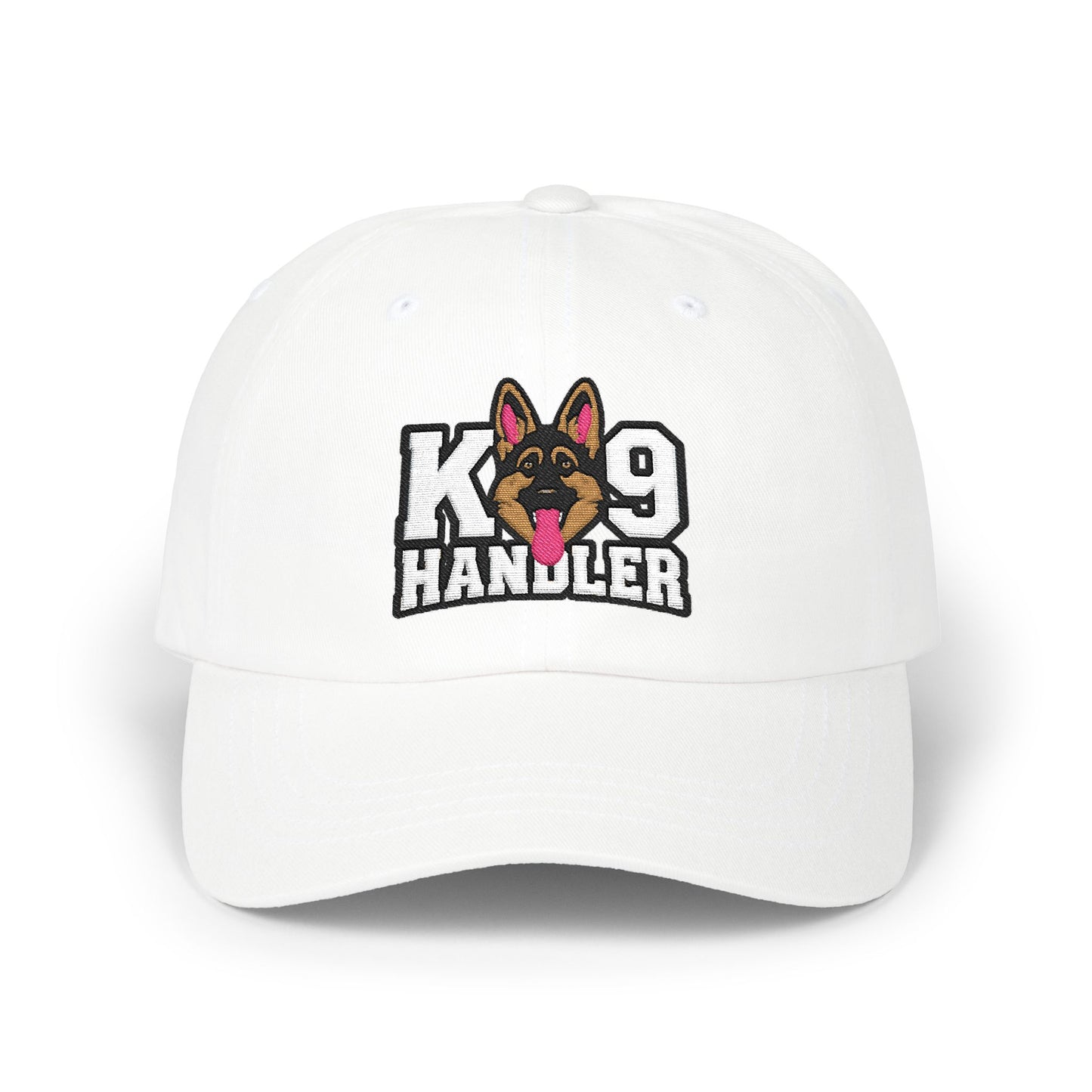 K9 Handler Classic Embroidered Dad Cap Featuring German Shepherd – Perfect Gift for Dog Lovers, Adjustable Hat for Outdoor Adventures
